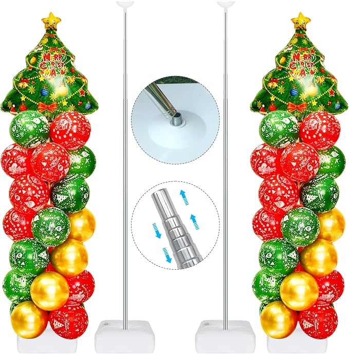 2 Set Balloon Column Stand Kit for Floor, VETOGETHER 2025 Updated Balloon Tower - Image 8