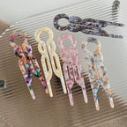 Prestige French Hair Pins, Acetate Leopard Print Hair Pin for Women,Suitable for All Hair Types (BlackBrown-F-3PCS)