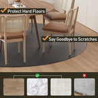 Black Plastic Floor Mat for Under Dining Table, 6ft Round No Slip Waterproof Vinyl Area Rug for Home, Anti-Spill Hard Floor Protector Cover for Living Room, Splat Mat for Under High Chair