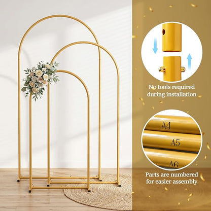 Metal Arch Backdrop Stand 3 Set, Party Decor - Image 2