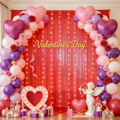10x10ft Red Tulle Backdrop Curtain - Image 3