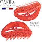 Camila Paris CP2547 French Hair Clip for Women, Red, Girls Hair Claw Clip Jaw Fashion Durable and Styling Hair Accessories for Women, Luxury Ladies Strong Hold No Slip Grip Clamp, Made in France