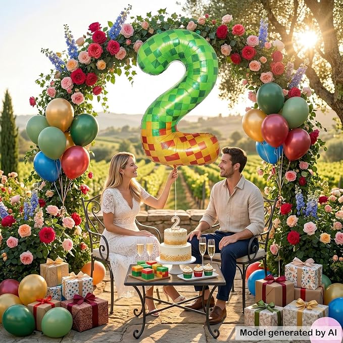 40 Inch Pixelated Number 2 Foil Balloon - Image 7