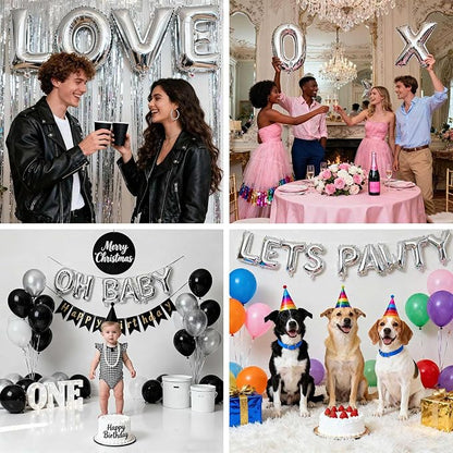 98 Pcs Silver Letter Balloons, Custom 3 Set A-Z Set - Image 6