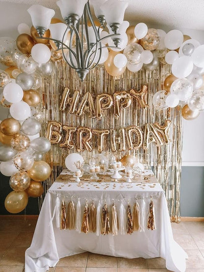 16" Gold Letter Number Balloons, Happy Birthday & 2 Sets of A-Z 0-9, Foil Mylar - Image 4