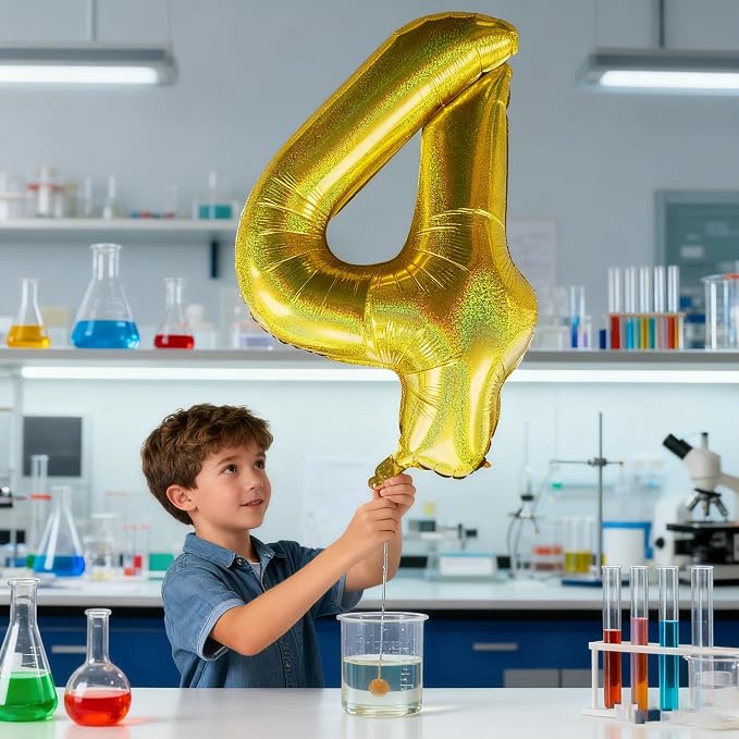 Jonhamwelbor 40 Inch Laser Gold 4 Balloon Number Foil Mylar Giant Balloon - Image 6