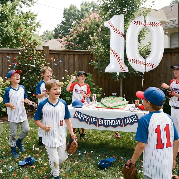 Jenaai Baseball Number 10 Balloons 40 Inch Baseball Theme Birthday Party - Image 6