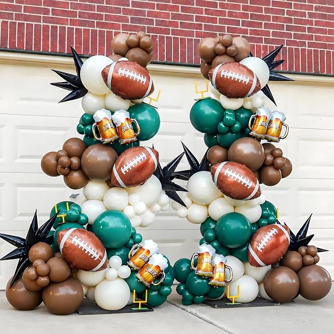 12PCS Football Foil Balloons Rugby Balloons Sports Theme Party Decor | Football - Image 3