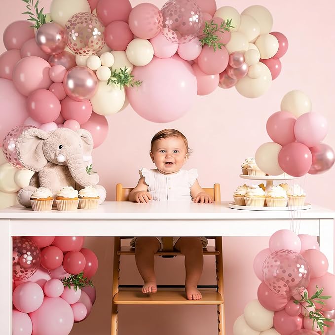152Pcs Dusty Pink Balloons Arch Garland Kit Different Size | Light Pastel Pink - Image 3