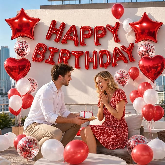 Red Birthday Decorations for Girls - Image 7