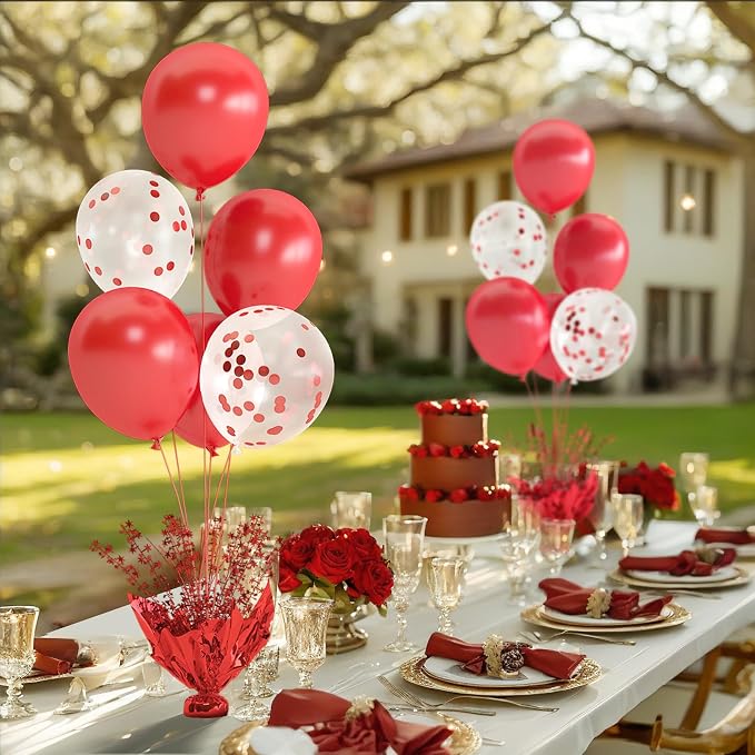 Red Balloon Table Centerpiece Kit, 4 Sets Red Balloon Stands - Image 8