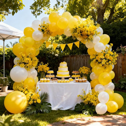 Patimate Yellow Balloons 100 Pcs 12 inch Round Yellow Latex Party Balloons | - Image 2
