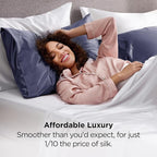 Bedsure King Size Satin Pillowcase Set of 2 - Blue Granite Silky Pillow Cases for Hair and Skin with Envelope Closure, Similar to Silk Pillow Cases, Gifts for Women Men, 20x36 Inches, 2pcs