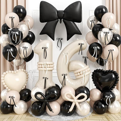 Cream 16 Number Balloon, 16th Birthday Decorations by Jobkoo