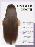 LUVME Clip in Hair Extensions Real Human Hair, Remy Human Hair Extensions Clip ins for Women, Dark Brown Extensions, 18inch 135g 9Pcs Silky Straight Hair
