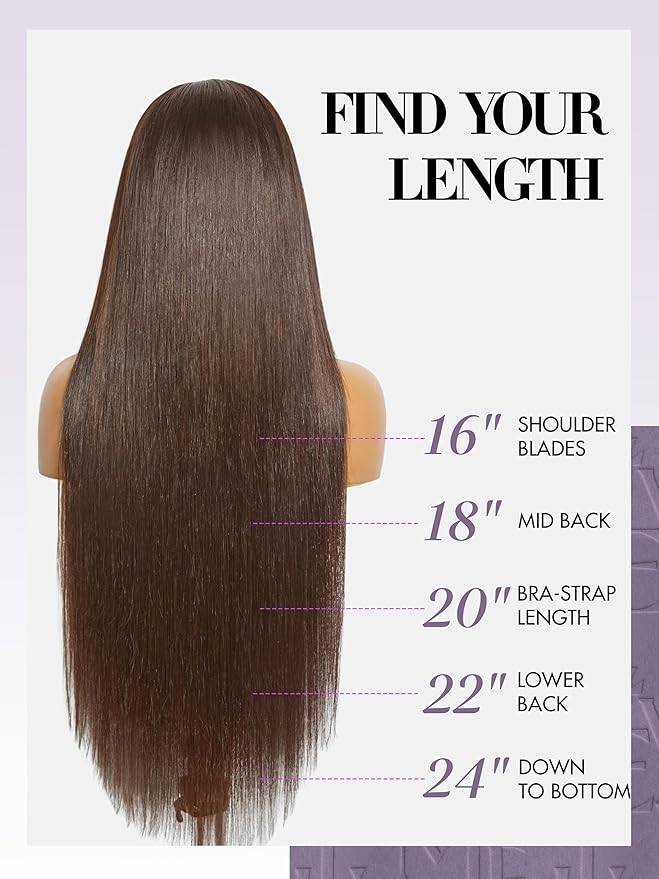 LUVME Clip in Hair Extensions Real Human Hair, Remy Human Hair Extensions Clip ins for Women, Dark Brown Extensions, 18inch 135g 9Pcs Silky Straight Hair