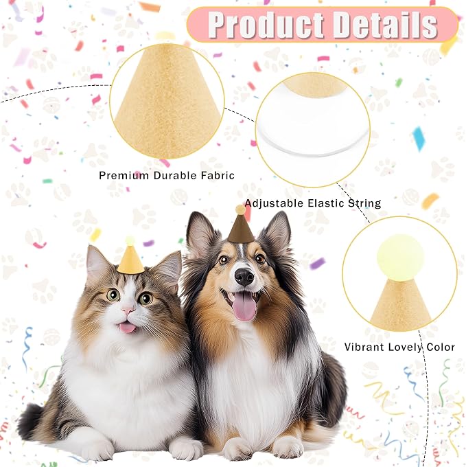 CANREVEL Mini Party Hats for Stuffed Animals Headwear, Birthday Hats - Image 4