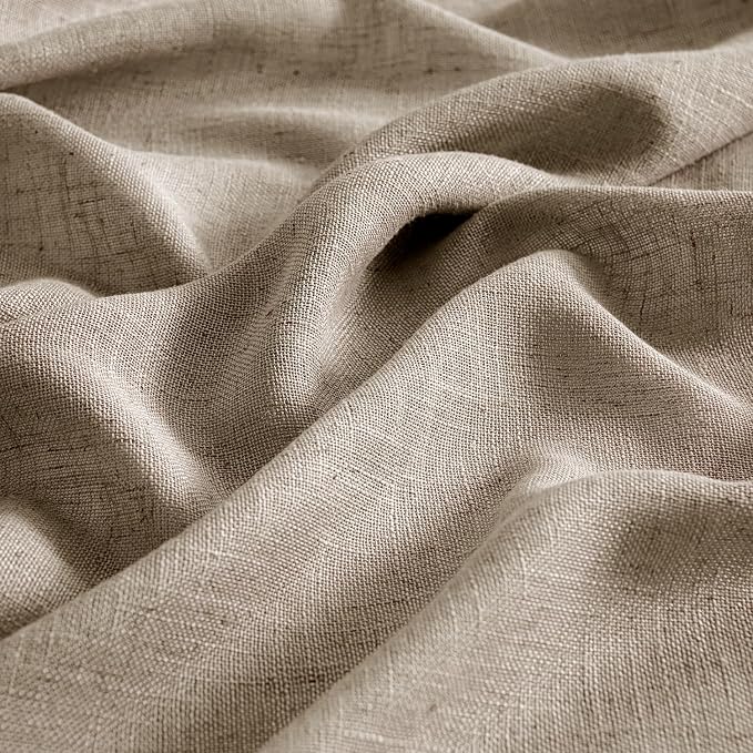 MIULEE Taupe Grey Linen Curtains 52x72 Inch Length 2 Panels - Image 4