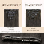 GOO GOO Clip in Hair Extensions Real Human Hair, Remy Human Hair Extensions Clip ins for Women, Natural Human Hair, 24inch 120g 7Pcs, 1C Mocha Brown