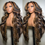 30 Inch Ombre Lace Front Wigs Human Hair Pre Plucked Colored 1B/30 Highlight Lace Front Wig Body Wave 9X6 Lace Frontal Wig Human Hair Honey Balayage Wigs Human Hair Wig