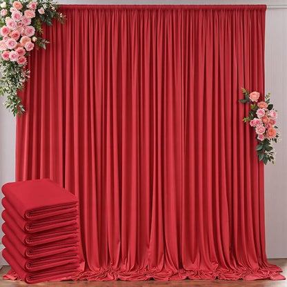 30ft x 10ft Wrinkle Free Red Backdrop Curtains by Outpain