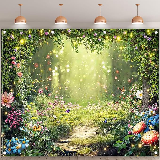 10x8ft Enchanted Forest Photography Backdrop Fairy Garden Banner | Fairytale - Image 2