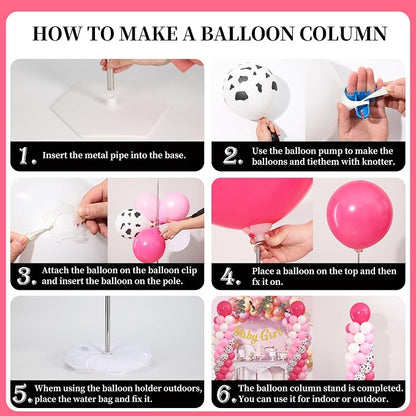 Dusty Pink Cow Balloon Column Stand Kit Set of 2 - Image 6