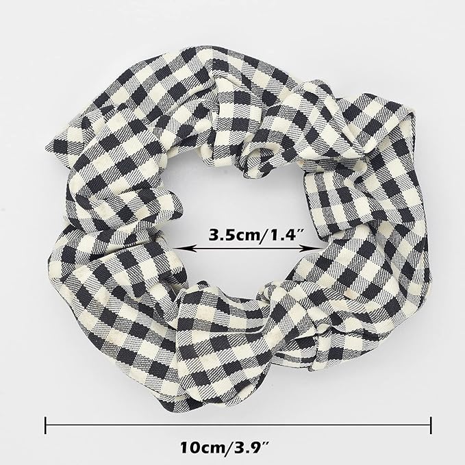 LOOKSEVEN Classic Plaid Hair Scrunchies for Women, 6PCS Bandana Scrunchy Hair Ties, Scrunchies Hair Ties for Women. (Classic Plaid)