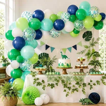 Blue Green Balloons, Fruit Green, Kids Boys Dino Jungle Safari Prehistoric - Image 4