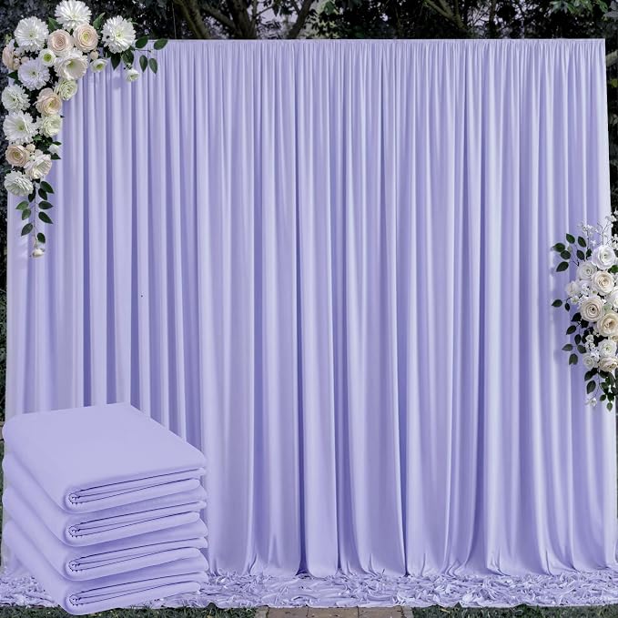 20 ft x 10 ft Wrinkle Free Lavender Backdrop Curtain by Outpain
