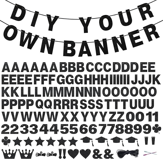 131 PCS Custom Banner DIY Letter Banners Personalized Banner by Unknown