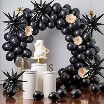 Black Star Balloons, 22/27 Inch Black Star Foil Balloons, Aluminum Foil Balloon - Image 4