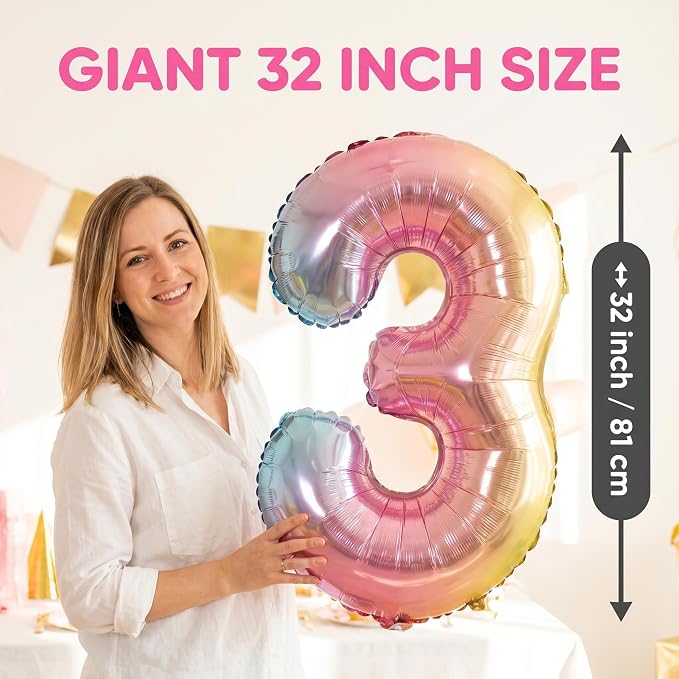YPSelected 32 Inch Large Foil Helium Number Balloon Birthday Wedding Party 0-9 - Image 5