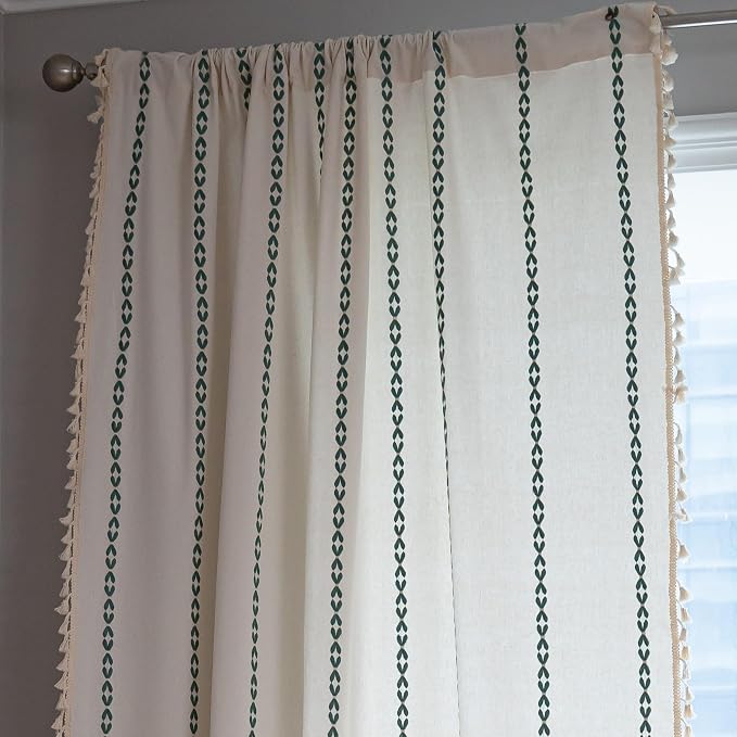 Sutuo Home Boho Curtains for Living Room Bedroom, Semi Blackout Farmhouse - Image 3