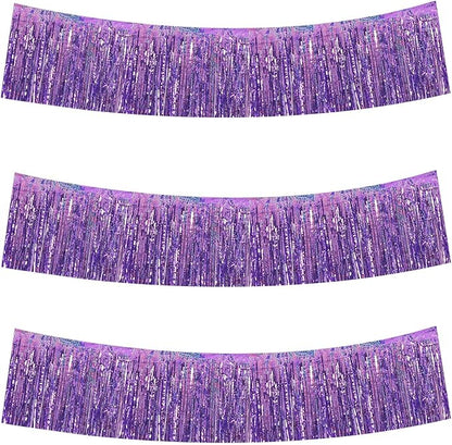 BEISHIDA Laser Light Purple Fringe Garland Banner Wall Tinsel Foil Streamer | by Beishida