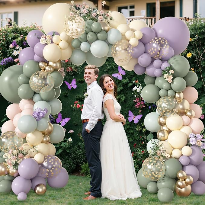 Amandir 173Pcs Dusty Green Purple Pink Balloon Arch Garland Kit | Lavender - Image 6