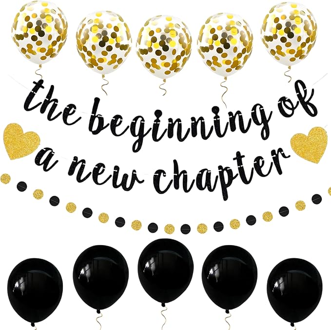 The Beginning of a New Chapter Banner Funny Going Away Party Graduation Happy by PEIQICHU