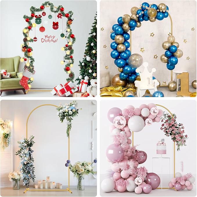 7.2FT Metal Arch Backdrop Stand Gold Wedding Balloon Frame Pergola Arbor | - Image 7