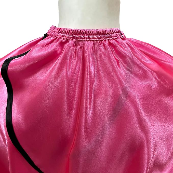 Salon Styling Capes for Clients, Hair Dye Cutting Capes with Elastic Hooks, Waterproof Light Weight Satin Sheen Styling Cape Barber Gown for Stylist, 63”*56”(Pink)