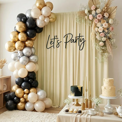 Asee'm Beige Backdrop Curtains Drapes - Image 6