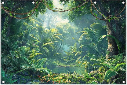 Fabric 12x8ft Jungle Forest Photography Backdrop Rainforest Banner | Tropical by ZTHMOEBACKDROP