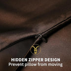 ZIMASILK 100% Pure Mulberry Silk Pillowcase for Hair and Skin Health,Soft and Smooth,Both Sides Premium Grade 6A Silk,600 Thread Count,with Hidden Zipper,1pc (King 20''x36'',Chocolate)