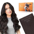 DOORES Invisible Tape in Human Hair Extensions Invisi Edge, Dark Brown 10pcs Injection Tape-ins 25g 20 Inch, Invisible Natural Human Injected Tape in Extensions Straight