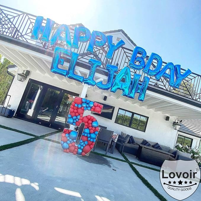 Lovoir 40 Inch Large Blue Letter T Balloons Big Size Jumbo Mylar Foil Helium - Image 5