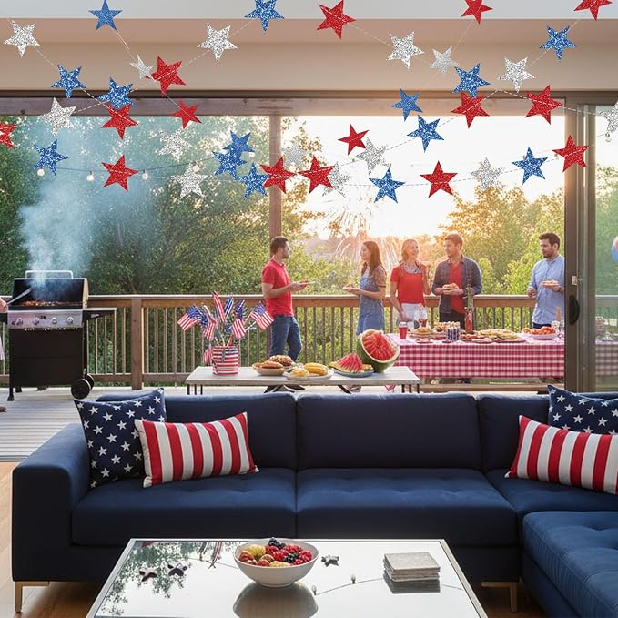 Patelai Glitter Star Garland Banner 2026 Graduation Decor 130 Feet Star Hanging - Image 6
