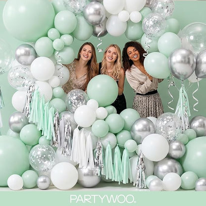 PartyWoo Light Green Balloons 100pcs Mint Pastel Peppermin Green Color | 36 18 - Image 5