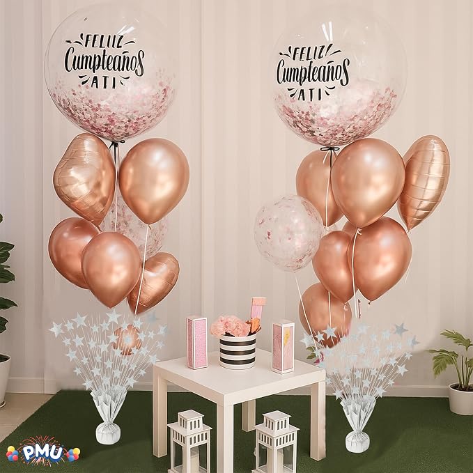 PMU 12 Pack Bursting Star Metallic Foil Spray Centerpiece- Silver Prismatic - Image 5