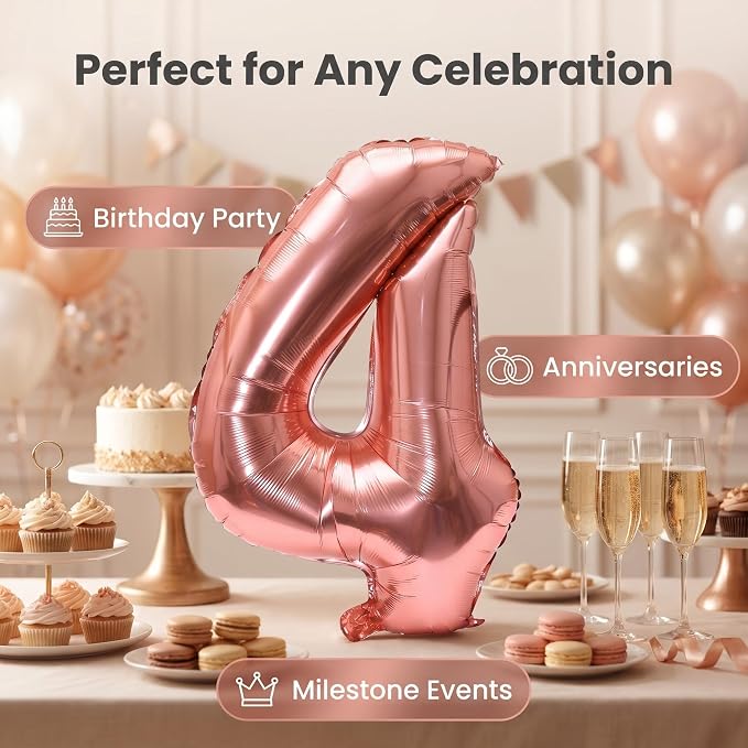 YPSelected 32 Inch Large Foil Helium Number Balloon Birthday Wedding Party 0-9 - Image 4