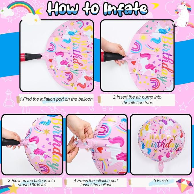 18 Inch Unicorn Balloons for Party Decor - Image 8