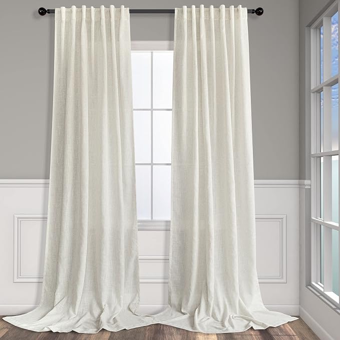 Ivory Cream Colored Curtains 5 FT Wide by 84 Inches Long by Pitalk